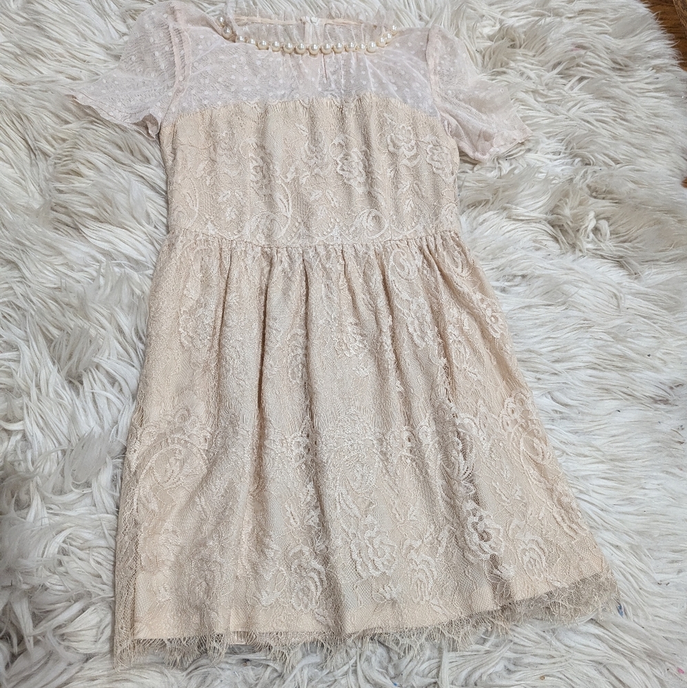 Candy cart dress with pearls